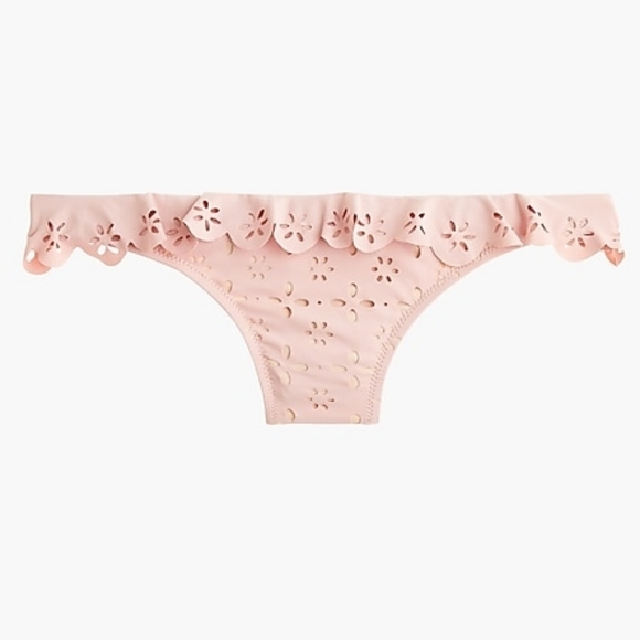J. Crew Other - J.Crew scalloped eyelet lowrider bikini bottom, medium, pink